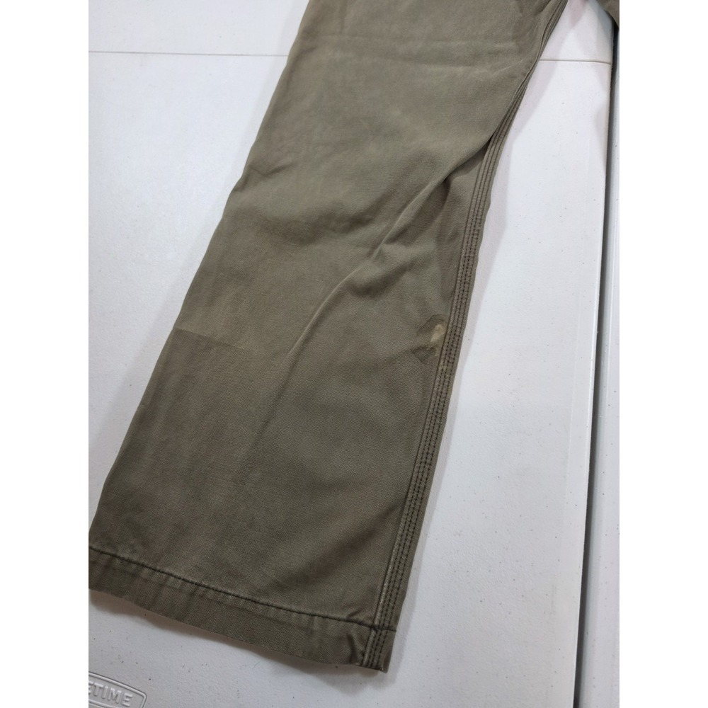 Y2K Gap Pants Mens 31x30 Green Canvas Hayes Faded Button Fly Workwear - Picture 9 of 11